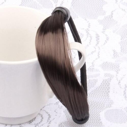 1PC Women Girls Straight Wig Elastic Hair Band Fashion Cute Hair Ropes Scrunchie Ponytail Holder Hairband Hair Accessories 2019