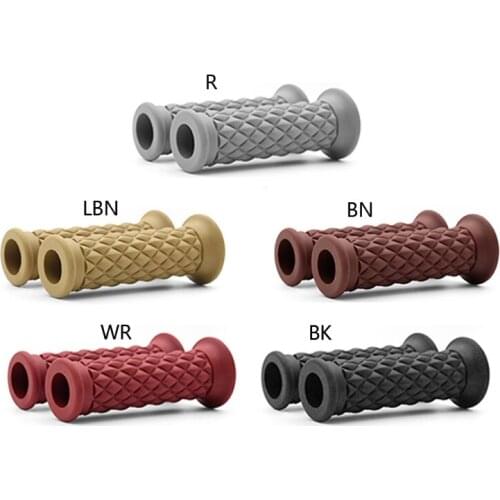 22mm Motorcycle Rubber Handlebar Motorcycle Bike Vintage Hand Grip Bar End D7YA