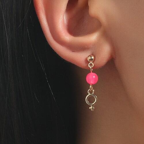 Resin Asymmetrical Beaded Dangel Earrings for Women Geometric Drop Earrings Bohemian Statement Jewelry Gift Party