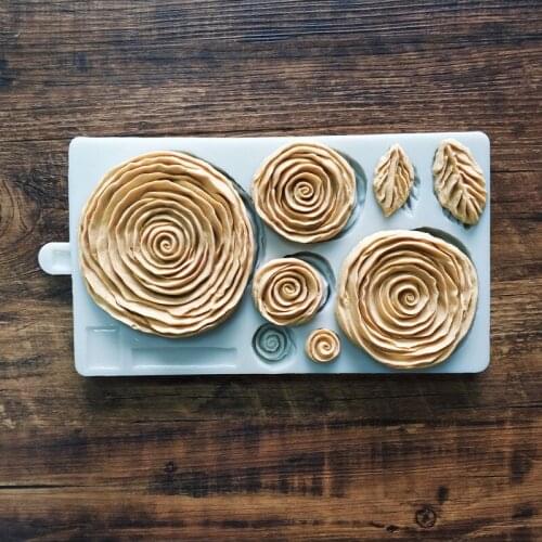 Big Size 3D Multi Rose Flowers and Leaves Shape Fondant Cake Decoration Silicone Mold Chocolate Handmade Mould Gumpaste Tools