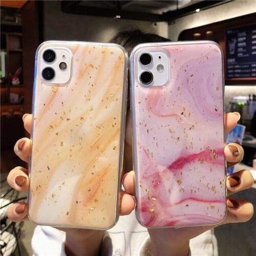 Marble Glue Phone Case For iPhone 11 12 11Pro X XR XS Xs Max Glitter TPU Back Cover For iPhone 7 8 Plus SE2020 12Pro Max 12mini