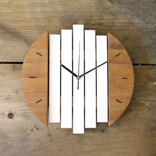 Xylophone Wooden Wall Clock Modern Design Vintage Rustic Shabby Clock Quiet Art Watch Home Decoration