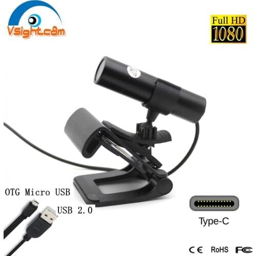 Exclusive 1080P Bullet UVC OTG USB Camera With Bracket Webcam Live for Linux Android Windows Mac Type C Connector Optional