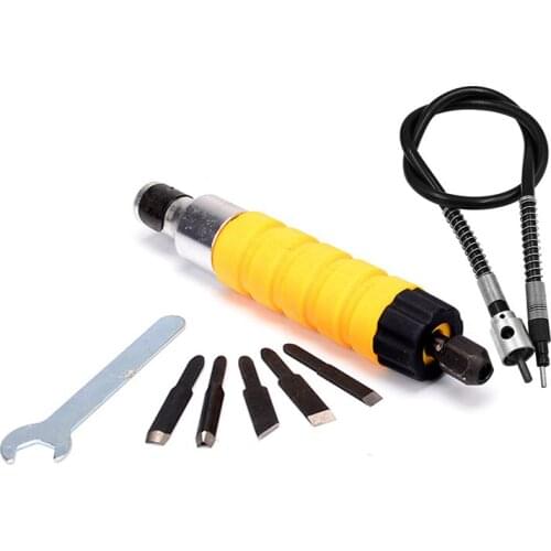 Electric Chisel Carving Tool Wood Carving Machine Woodworking Chisel with 5 Blades Hand Tool Woodworking Machinery WWO66