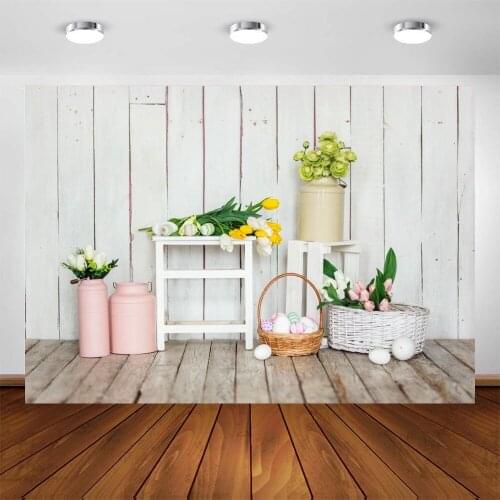 Spring Easter Newborn Baby Child Background Backdrop Beautiful Flower Eggs Wood Wall Floor Photography For Photo Studio Vinyl