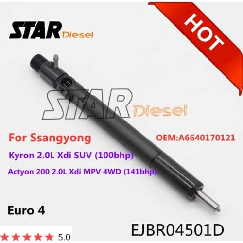 A6640170121 Common Rail Diesel Sprayer Nozzle EJBR04501D Fuel Injector Valve For Ssangyong Actyon Kyron D20DT Euro 4
