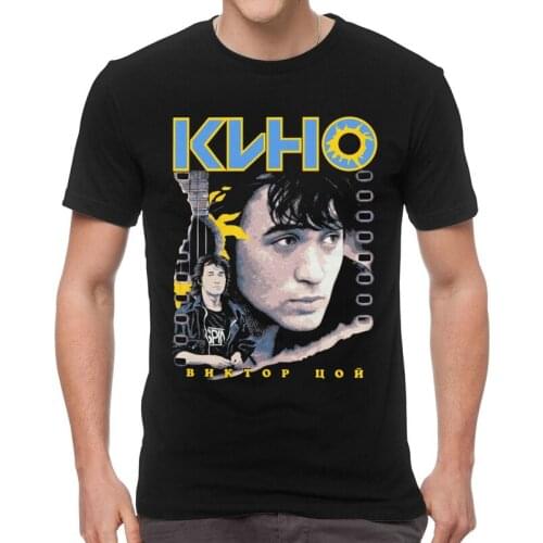 Classic Vintage Viktor Tsoi Kino T-shirt Men Streetwear T Shirt Short Sleeve 100% Cotton Rusian Rock Tshirt Unique Tee Tops