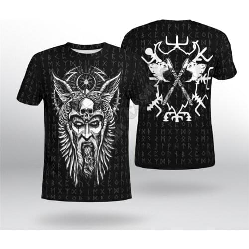 PLstar Cosmos Viking Tattoo 3D Printed t-shirt Harajuku Streetwear T shirts Hip hop Men For Women Short Sleeve style-4