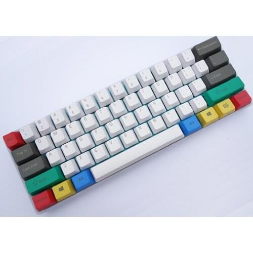 GH60 Mechanical Keyboard Plastic Case Fully Assembly with Led Backlit and RGB Under-growing Re-programmable by QMK Firmware