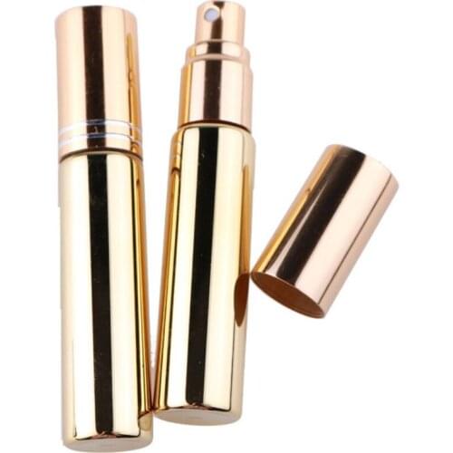 Hot 500pcs/lot 10ml Alumite Glass Refillable Perfume Bottle With Spray Empty Cosmetic Containers With Atomizer Portable Travel