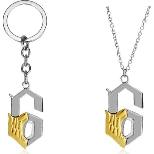 Classic Anime BLEACH Keychain Espada NO.6 Grimmjow Jaggerjack Arrancar Keyring Fashion Cosplay Men Jewelry Necklace Key Gifts