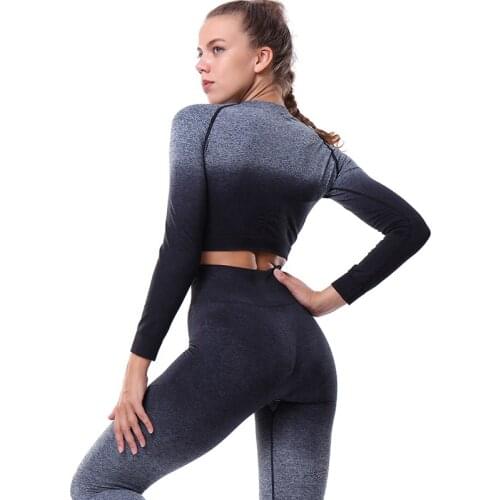 Yoga Sets Women Gym Sports Set Elastic Sports Hight Waist Leggings Sportswear Workout Sets Women
