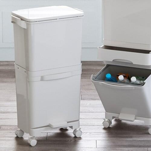 Waste Container Trash Can Zero Waste Storage Bin Bathroom Trash Can Recycle Bin Cubo Basura Reciclaje Recycling Bin QBA60LJ