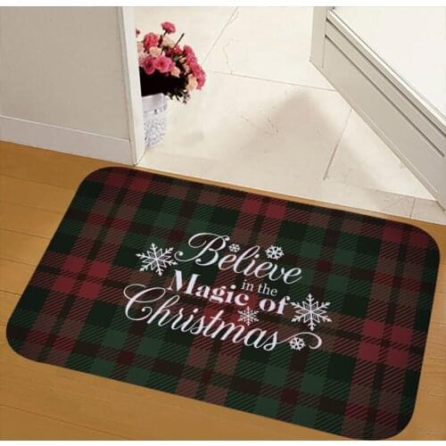 12 Styles christmas Series Rug Anti-slip Carpet 40x60CM 3D Flannel Santa Floor Mat Home bathroom Decoration Door Mats