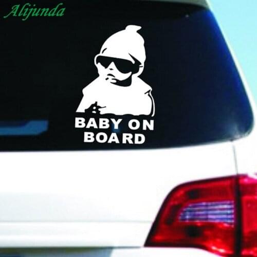 14 * 9 CM baby on board creative fashion car Sticker tail warning sign decal