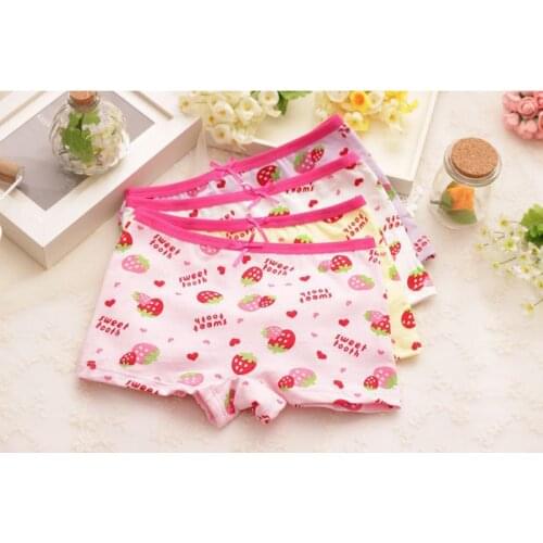 Cute strawberry print cotton underpants bow child children pants baby girls underwear panties wholesale accessories UD14