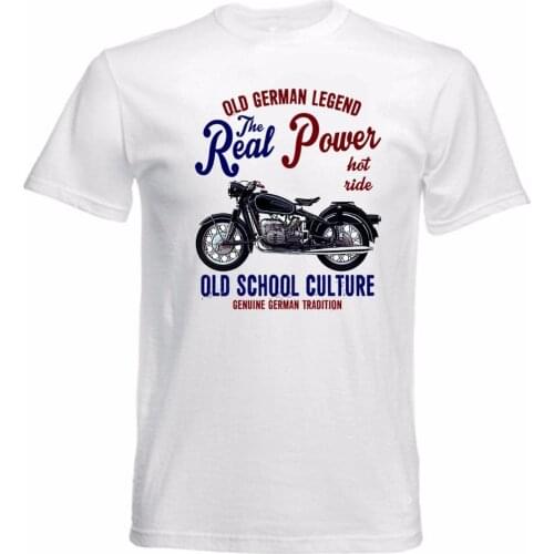 Men T-Shirt Summer Style VINTAGE R50 MOTORCYCLE REAL POWER Brand Design Tee Shirts Casual Cool Design Tops T shirt