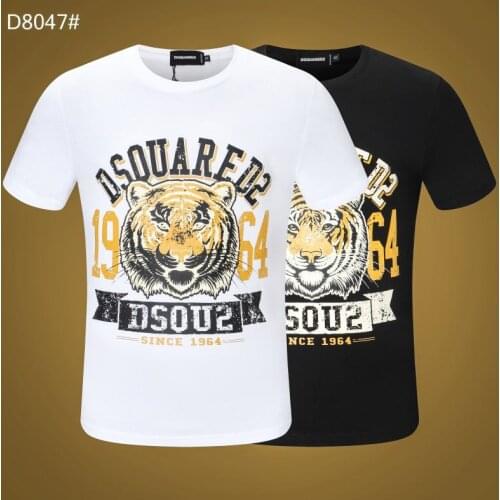 Dsquared2 Men/Women Hip-Hop Round Neck Short-Sleeved T-shirt Cotton Locomotive tiger Letter Printing Casual Tee men clothing