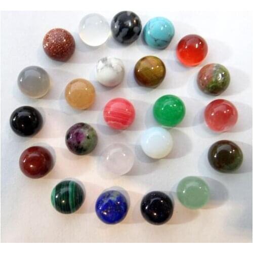 Natural Stone Turquoises tiger eye lapis Quartz Crystal Top Quality Round Cabochon 6mm Beads for diy Jewelry making 100pc A2