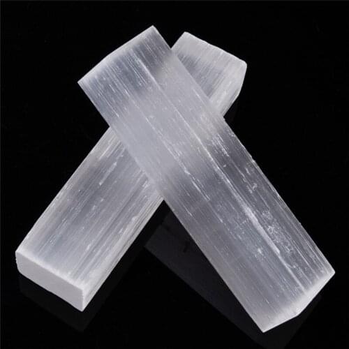 Natural Selenite Sticks Rough Gypsum Crystal Column Raw Stone Reiki Healing Specimen