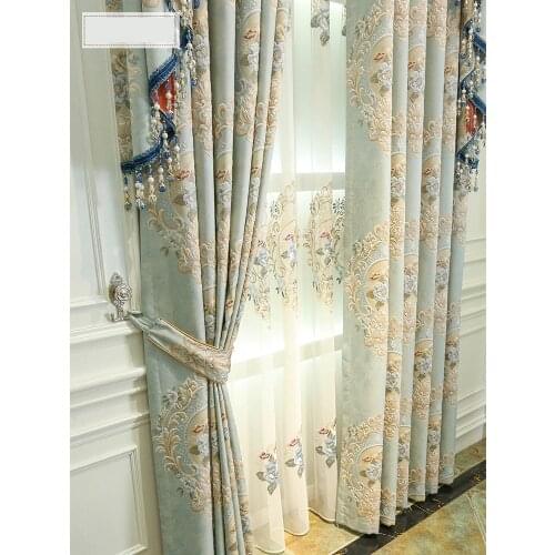 New printing flower style Window Curtains for Living Room GreenColor Window Curtains for Bedroom study Blackout Curtains
