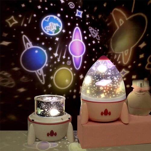 New Night Light Rocket Shape Starry Sky Marine Santa Design Projector Lamp LED Light Xmas Gifts