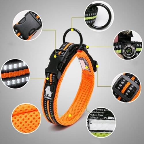 Pet Dog Collar Reflective Nylon Small Dog Puppy Neck Strap Nylon Kitten Puppy Leash Accessories Medium Large Dog Collar #2