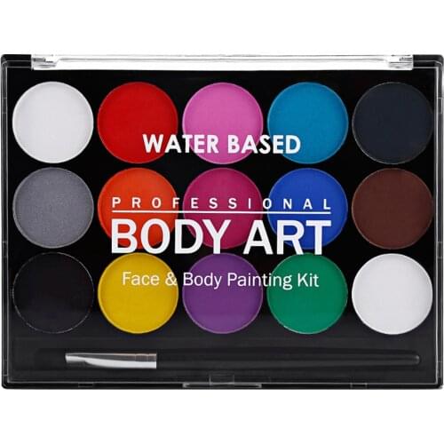 2 Sets Face Body Paint Palette Halloween Party Fancy Dress Make-Up 15 Classic Color