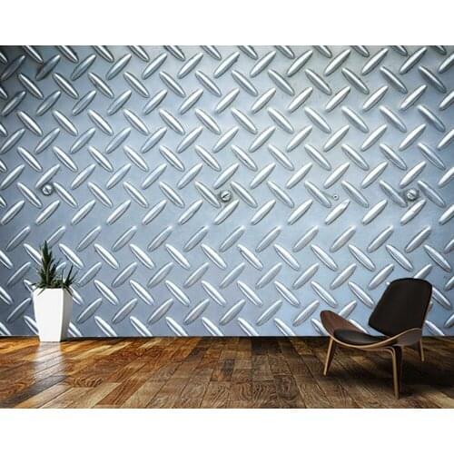 Custom Retro wallpaper, Pattern steel plate metal murals for living room bedroom TV sofa wall waterproof vinyl papel DE parede