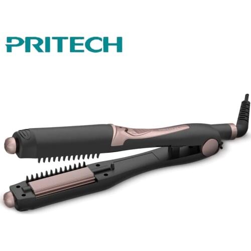 Pritech 4 In 1 Multi-functional Hair Straightener Fast Heating Ceramic Flat Iron Straightening Comb Portable Travel Styling Tool