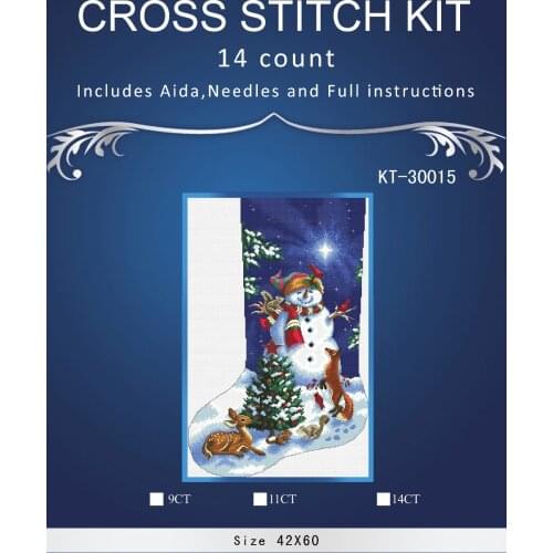 Christmas sock Dim 8640 Similar DMC threads DIY Handmade Counted Cross Stitch Needlework Set Embroidery Kit Home Decoration 14CT