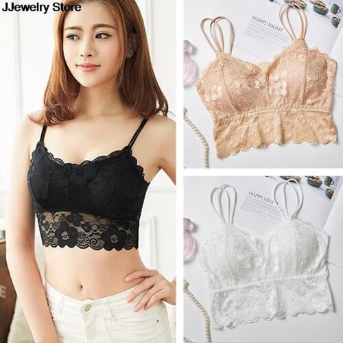 Sexy Women Lace Floral Bralette Bralet Bra Bustier Crop Tank Top Cami Padded HOT SALE
