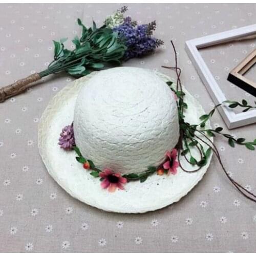 Rural Style Flower Cane Parent-child Straw Hat Spring Summer Brand Wide Brim Sun Hat For Adult And Children 52-53cm 56-57cm