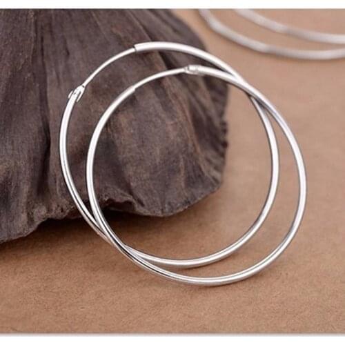 925 sterling silver earrings Big earrings Earrings for women Wedding earrings Round earrings Silver earrings Earrings circle