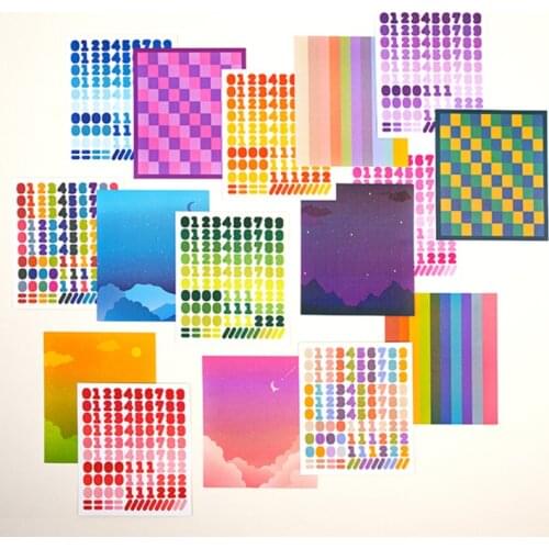 Fromthenon Alphabet Number Sticker Cute Small Fresh Color Ins Photo Hand Account DIY Decorative Sticker Planner Stationery