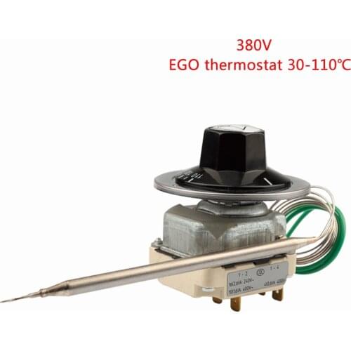 Dial Thermostat 380V 30-110 Celsius EGO 6 Pins Capillary Temperature Controller Switch for Electric Oven 55.34022.170