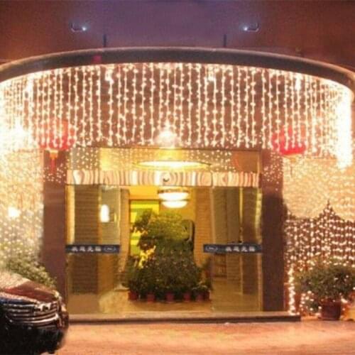 Waterfall Outdoor 10m x 0.65m 320 Led Fairy String Curtain Light Christmas Wedding Backdrop Party Garden Decoration Light