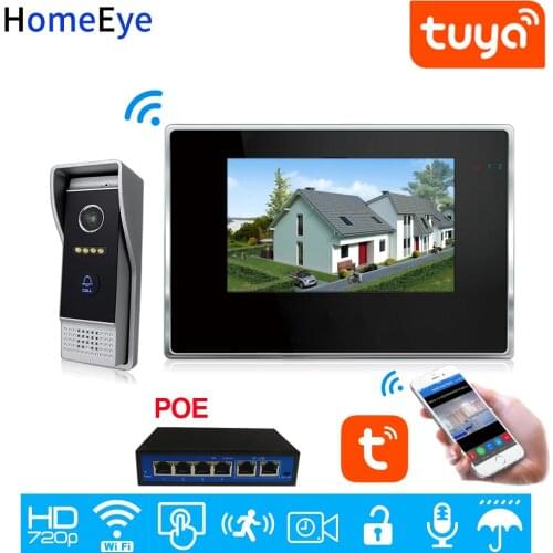 Tuya App Remote Control WiFi Smart Door Phone IP Video Intercom Home Security Access Control Motion Detection POE Included