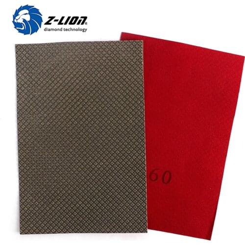 Z-LION 1 Piece Diamond Electroplated Polishing Sheet Abrasive Sandpaper 120*180mm for Grinding Stone Glass Ceramic Diamond Tool