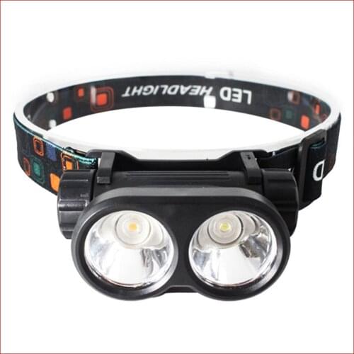 USB Charging Adjustable Dual Light Source Night Fishing Headlight Adjustable Head-mounted Durable Headlight