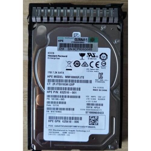 HP 1TB 7.2K SATA DS 2.5 sata 832510-001 Server hard disk HDD