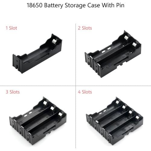 1 2 3 4 Slots 18650 Battery Holder 3.7V Clip Holder Box Case For Rechargeable Li-ion Battery Storage Box 18650 Battery Holder