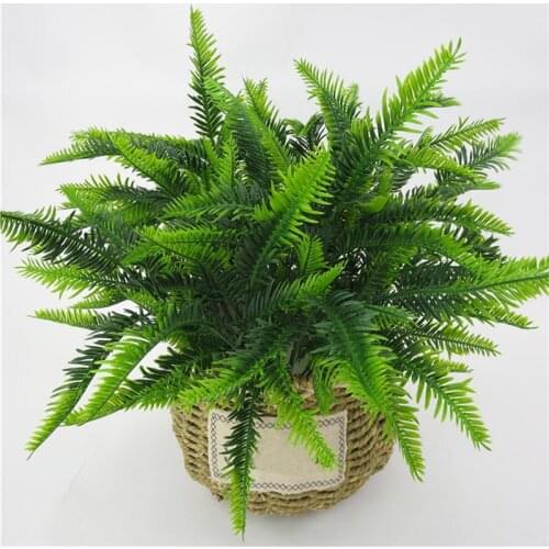 1pc Artificial Fern 7Fork Artificial Persian Leaf Plant DIY Artificial Fern Bush Faux Plant For Wedding Fern Floral Decor