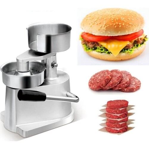 100mm Stainless Steel Manual Hamburger Press Maker Machine Hand Control Hamburgueria Patty Meat Making Household Commercial