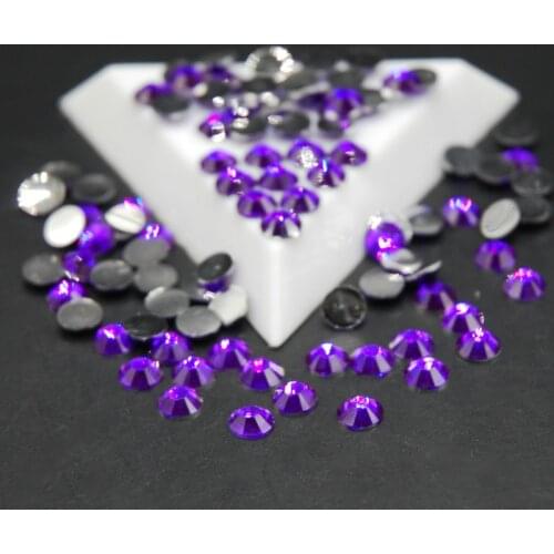 2MM 3MM 4MM 5MM 6.5MM Round Acrylic DIY Rhinestone Violet Color Flat Back Stones For Clothing Dress Decorations