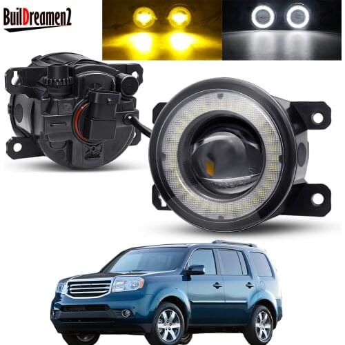2 Pieces Car Angel Eye Fog Light Assembly LED Lens Fog Driving Lamp DRL 30W 3000LM 12V For Honda Pilot 2012 2013 2014 2015