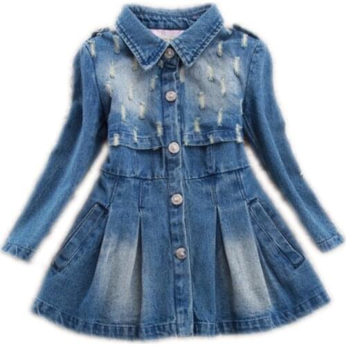2020 Sping Autumn kids clothes children clothing Baby girls princess dress denim holiday jean coat dress Toddler girls clothing
