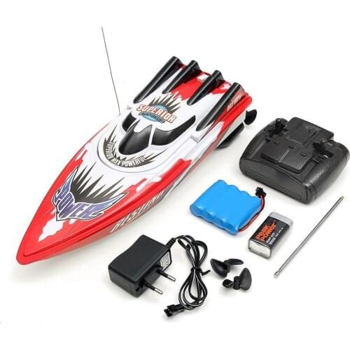 30km/h RC Boat High Speed Racing Rechargeable Batteries Colors Boat Christmas Toys Remote Kids Gifts Two Control For Childr A0L4