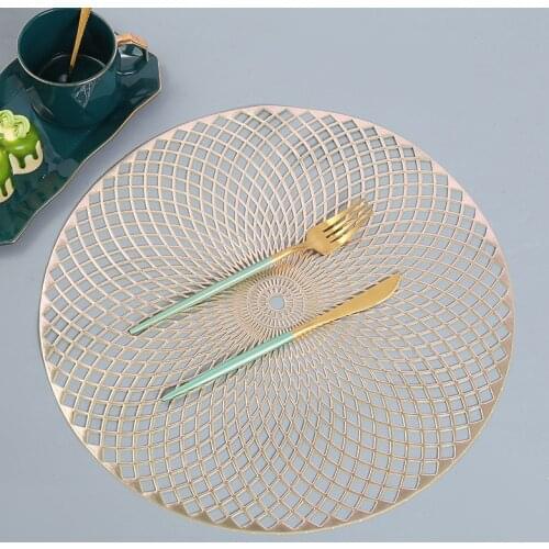6/4 gold simulation PVC plant coffee table mat table mat coaster kitchen home decoration carpet coaster