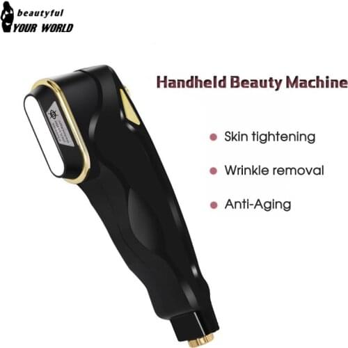Black Mini Hifu Face Lift Beauty Machine Skin Tightening Wrinkle Removal Apparatus RF Ultrasound Device For SPA Salon Home Use